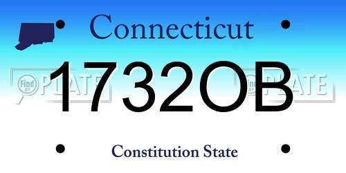 1732OB Connecticut License Plate