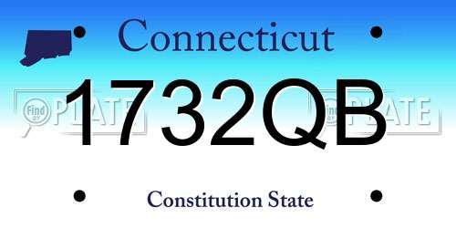 1732QB Connecticut License Plate