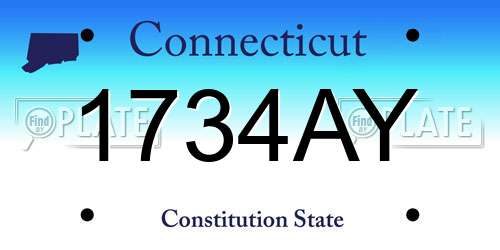 1734AY Connecticut License Plate