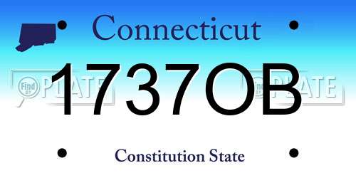 1737OB Connecticut License Plate
