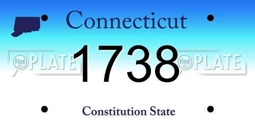 1738 Connecticut License Plate