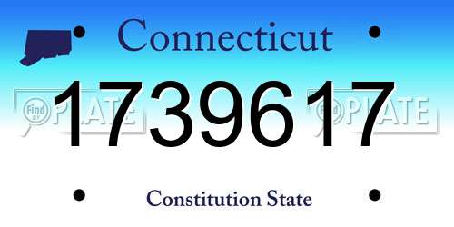 1739617 Connecticut License Plate