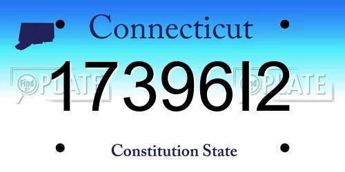 17396I2 Connecticut License Plate