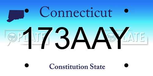 173AAY Connecticut License Plate