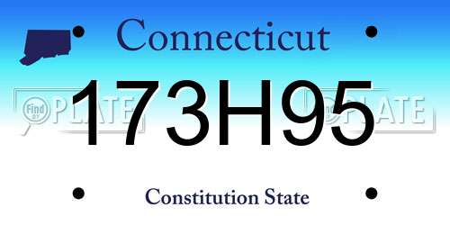 173H95 Connecticut License Plate
