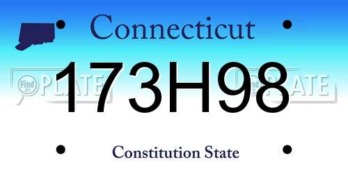 173H98 Connecticut License Plate
