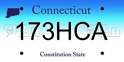 173HCA Connecticut License Plate