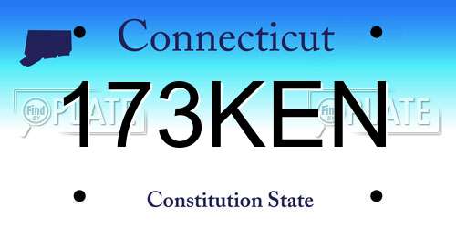 173KEN Connecticut License Plate
