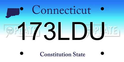 173LDU Connecticut License Plate
