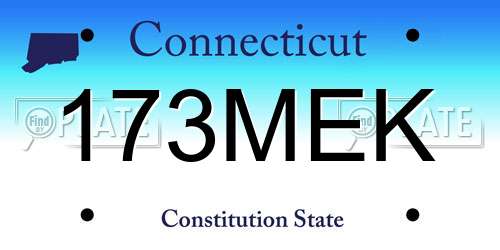 173MEK Connecticut License Plate