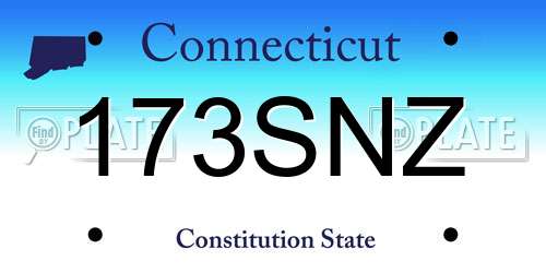 173SNZ Connecticut License Plate