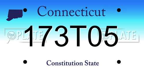 173T05 Connecticut License Plate