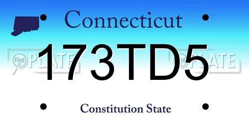 173TD5 Connecticut License Plate
