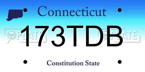 173TDB Connecticut License Plate