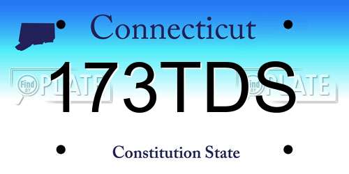 173TDS Connecticut License Plate