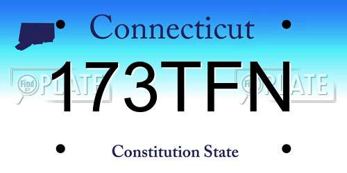 173TFN Connecticut License Plate
