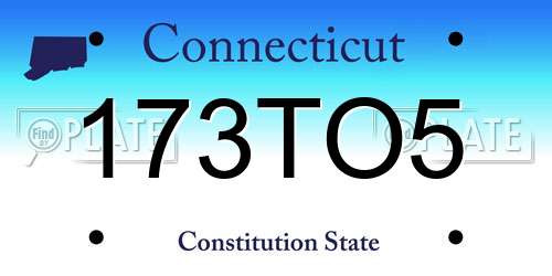 173TO5 Connecticut License Plate