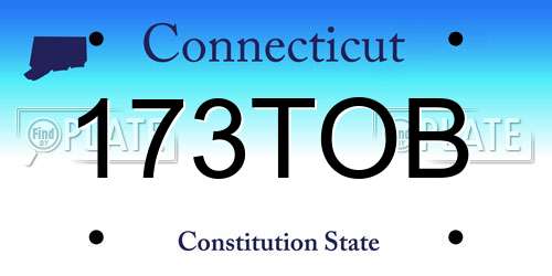 173TOB Connecticut License Plate