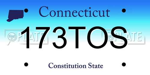 173TOS Connecticut License Plate