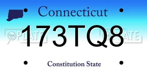 173TQ8 Connecticut License Plate