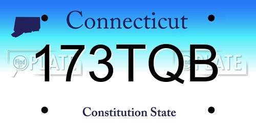 173TQB Connecticut License Plate
