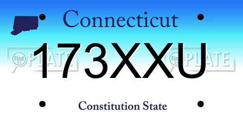 173XXU Connecticut License Plate