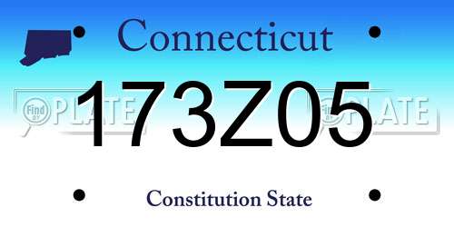 173Z05 Connecticut License Plate