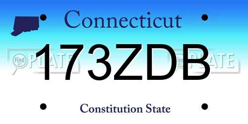 173ZDB Connecticut License Plate