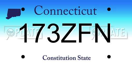 173ZFN Connecticut License Plate