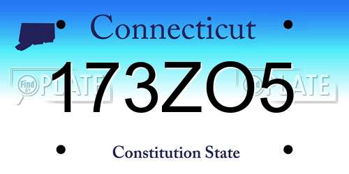 173ZO5 Connecticut License Plate