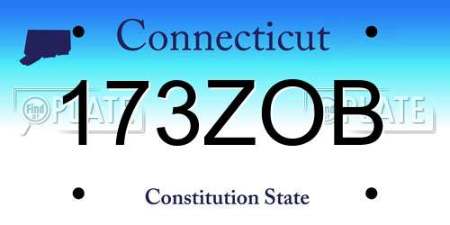 173ZOB Connecticut License Plate