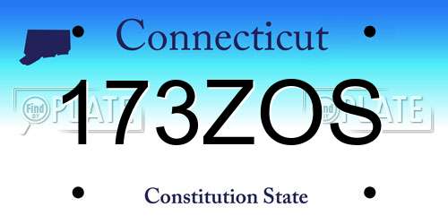 173ZOS Connecticut License Plate