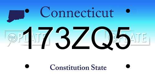 173ZQ5 Connecticut License Plate