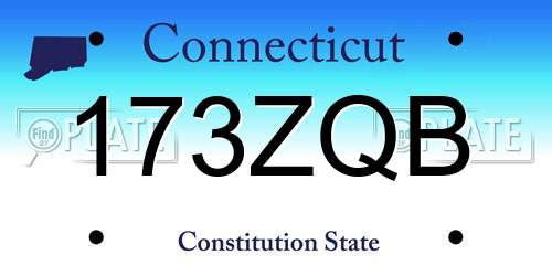 173ZQB Connecticut License Plate