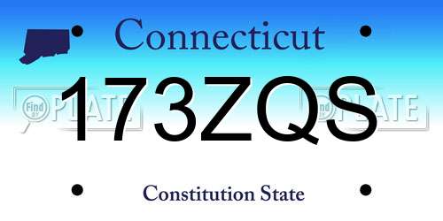 173ZQS Connecticut License Plate
