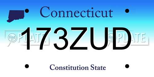 173ZUD Connecticut License Plate