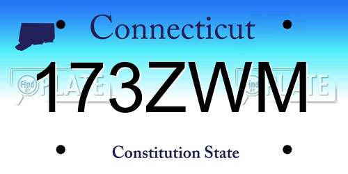 173ZWM Connecticut License Plate