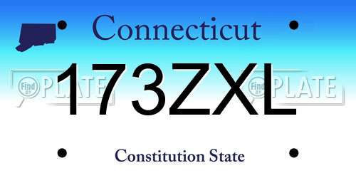 173ZXL Connecticut License Plate