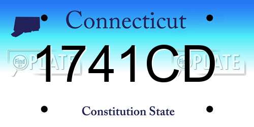 1741CD Connecticut License Plate