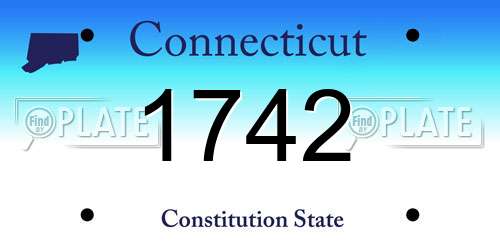 1742 Connecticut License Plate