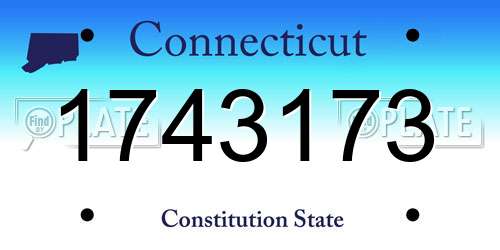 1743173 Connecticut License Plate