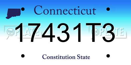 17431T3 Connecticut License Plate