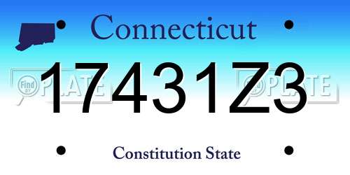 17431Z3 Connecticut License Plate