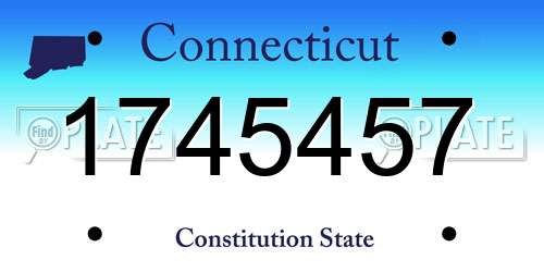 1745457 Connecticut License Plate