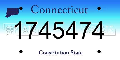1745474 Connecticut License Plate