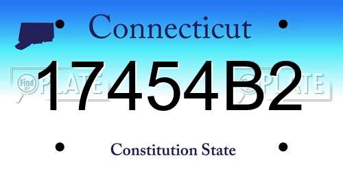 17454B2 Connecticut License Plate