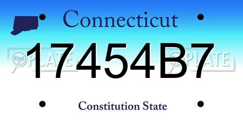 17454B7 Connecticut License Plate