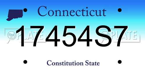 17454S7 Connecticut License Plate