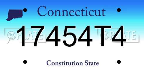 17454T4 Connecticut License Plate
