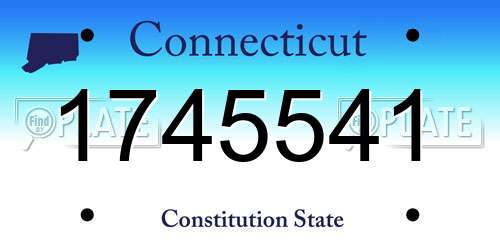 1745541 Connecticut License Plate